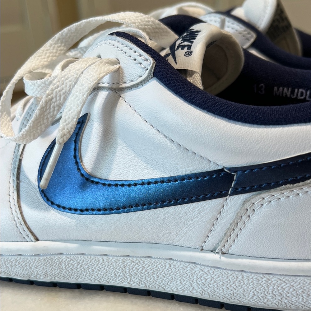 Nike Jordan 1 Retro Low 85 Metallic Navy Blue - Picture 2 of 11